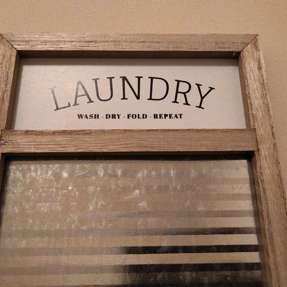 Laundry "washboard" signs - wash dry fold repeat - Laundry Open 24 hrs - set NEW - Picture 4 of 13